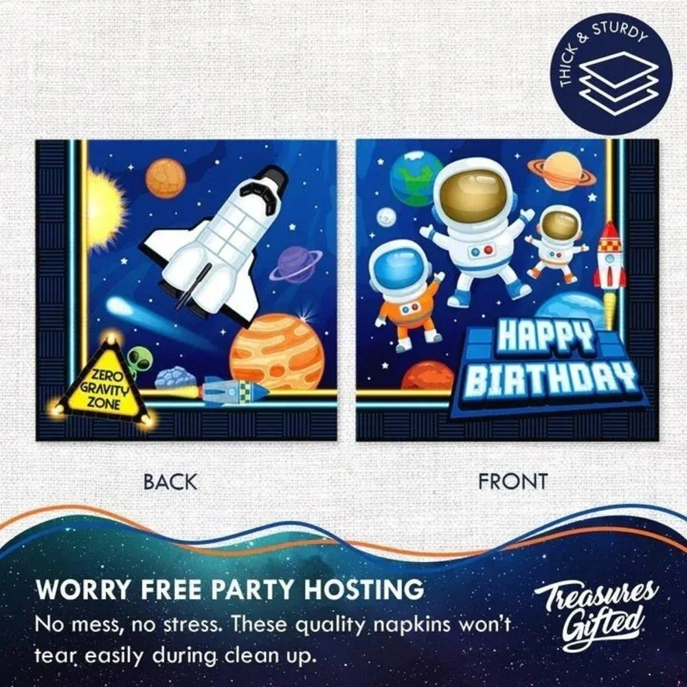 Outer‎ Space Ship Galaxy Astronaut Birthday Party Decorations Tableware Supplies